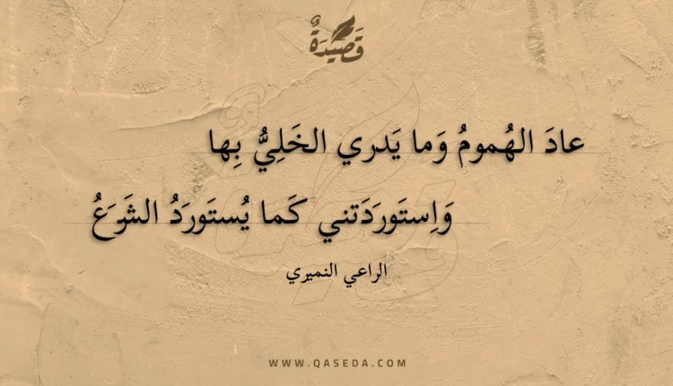قصيدة عاد الهموم وما يدري الخلي بها