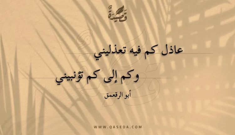 قصيدة عاذل كم فيه تعذليني