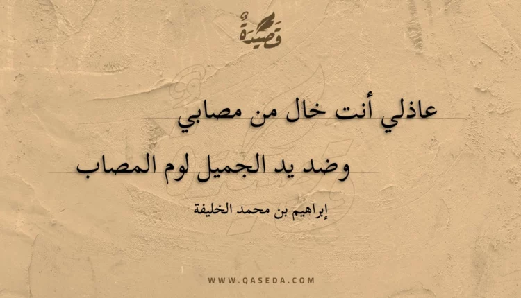 قصيدة عاذلي أنت خال من مصابي