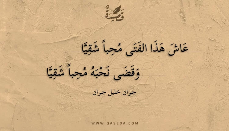 قصيدة عاش هذا الفتى محبا شقيا