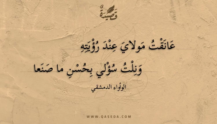 قصيدة عانقت مولاي عند رؤيته