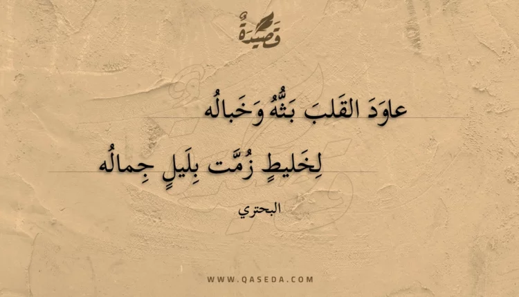 قصيدة عاود القلب بثه وخباله