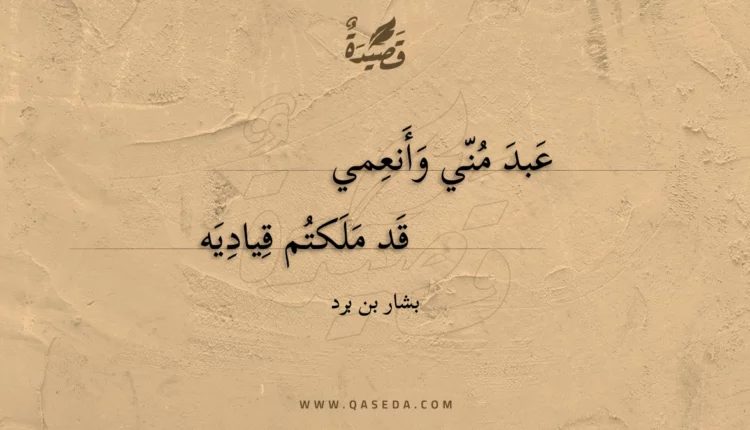 قصيدة عبد مني وأنعمي