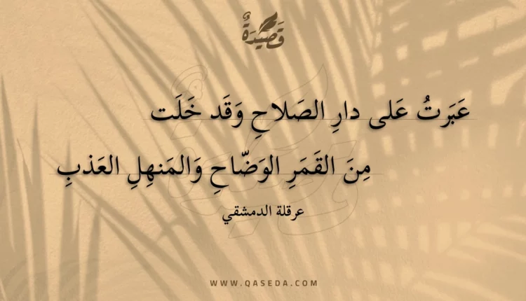 قصيدة عبرت على دار الصلاح وقد خلت