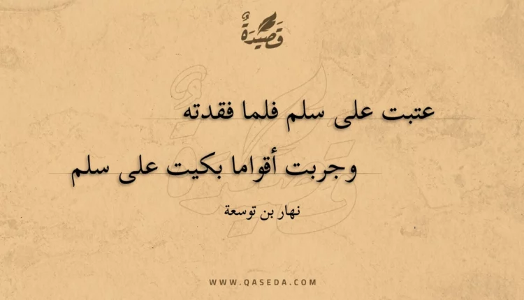 قصيدة عتبت على سلم فلما فقدته