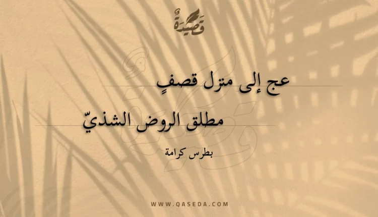 قصيدة عج إلى منزل قصف