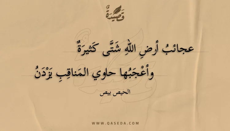 قصيدة عجائب أرض الله شتى كثيرة