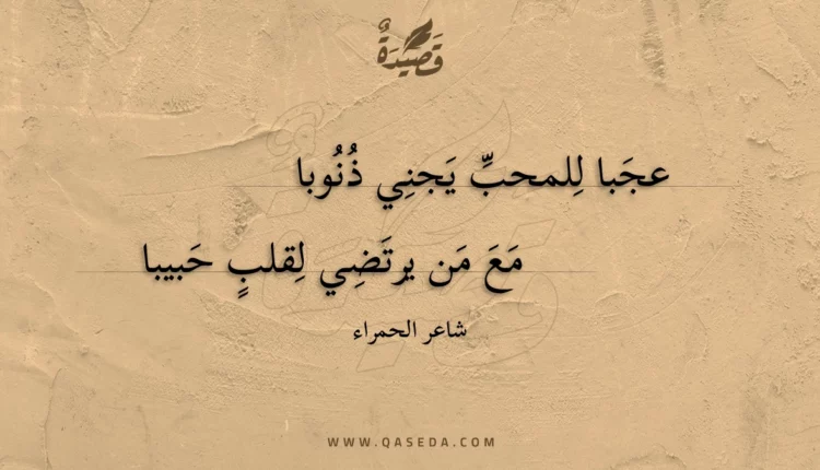 قصيدة عجبا للمحب يجني ذنوبا