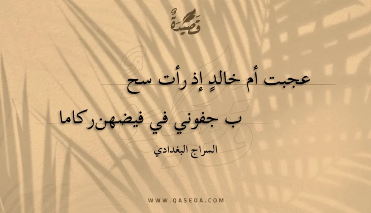 قصيدة عجبت أم خالد إذ رأت سحب