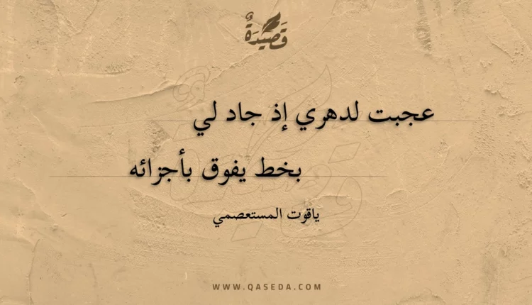 قصيدة عجبت لدهري إذ جاد لي