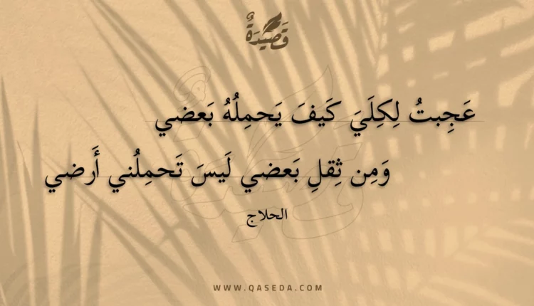 قصيدة عجبت لكلي كيف يحمله بعضي