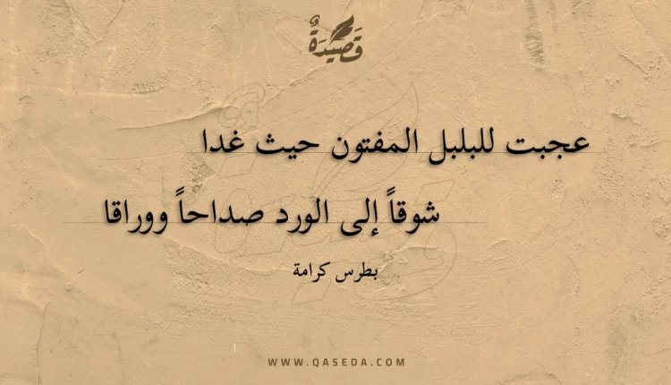 قصيدة عجبت للبلبل المفتون حيث غدا