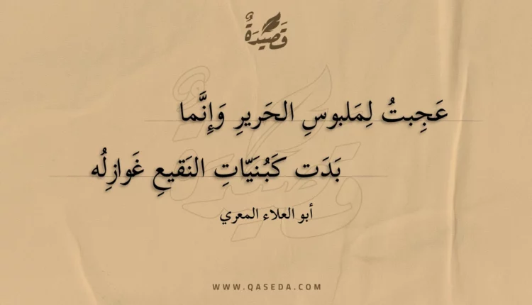 قصيدة عجبت لملبوس الحرير وإنما
