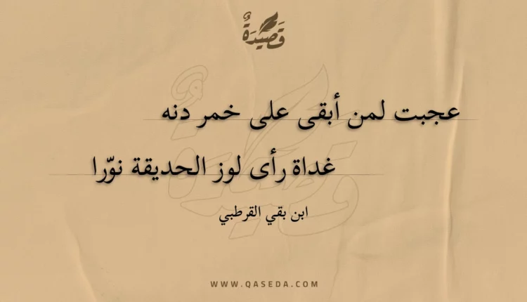 قصيدة عجبت لمن أبقى على خمر دنه