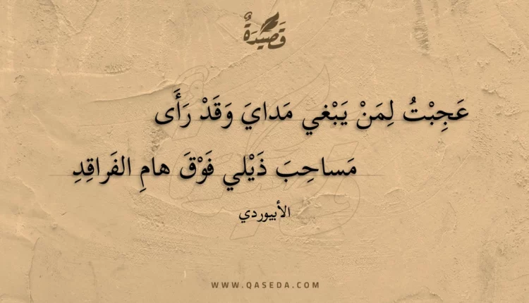 قصيدة عجبت لمن يبغي مداي وقد رأى