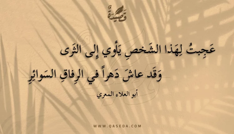 قصيدة عجبت لهذا الشخص يأوي إلى الثرى