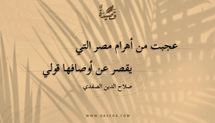 قصيدة عجبت من أهرام مصر التي