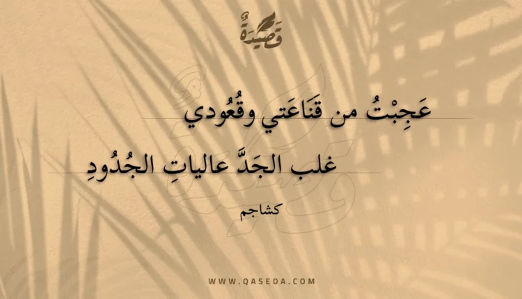 قصيدة عجبت من قناعتي وقعودي