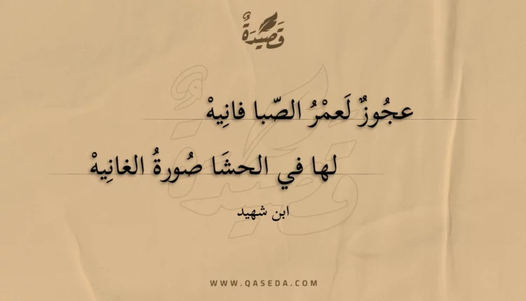 قصيدة عجوز لعمر الصبا فانيه