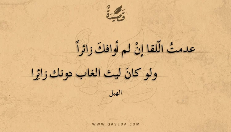 قصيدة عدمت اللقا إن لم أوافك زائرا