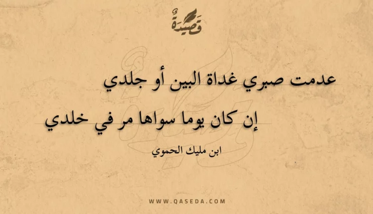 قصيدة عدمت صبري غداة البين أو جلدي