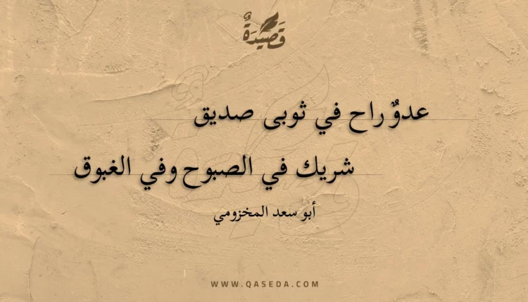 قصيدة عدو راح في ثوبى صديق