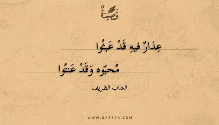 قصيدة عذار فيه قد عبثوا
