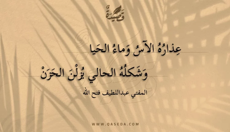 قصيدة عذاره الآس وماء الحيا