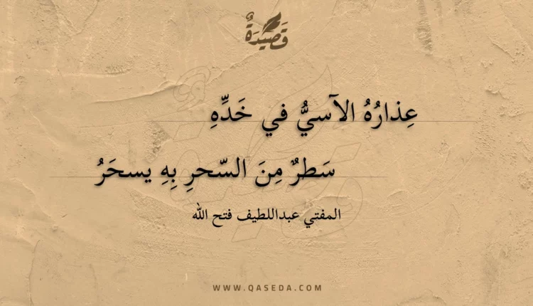 قصيدة عذاره الآسي في خده