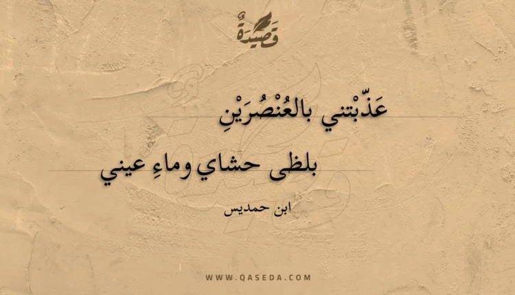قصيدة عذبتني بالعنصرين