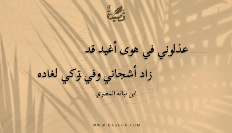 قصيدة عذلوني في هوى أغيد قد
