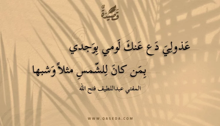 قصيدة عذولي دع عنك لومي بوجدي