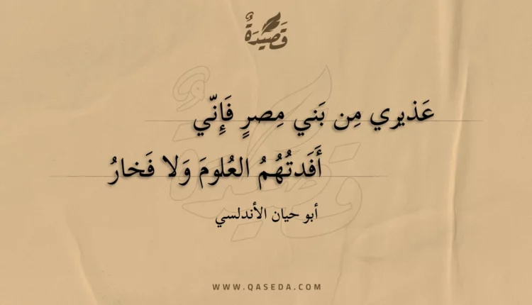 قصيدة عذيري من بني مصر فإني