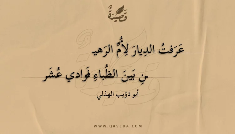 قصيدة عرفت الديار لأم الرهين