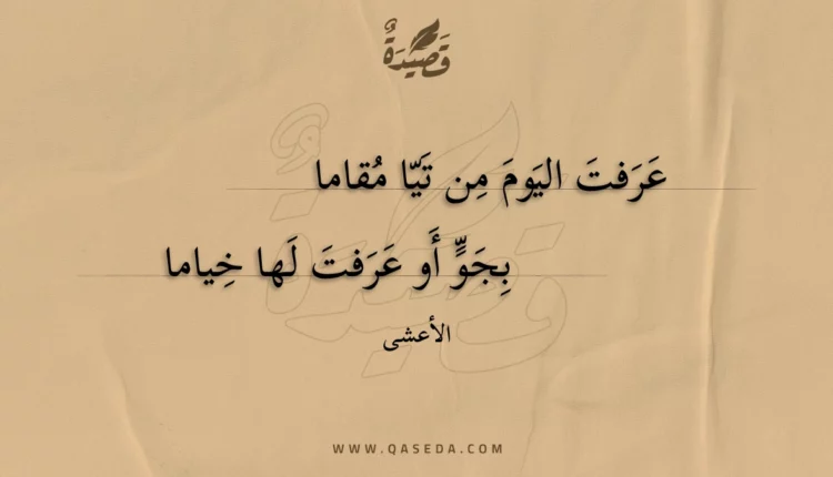 قصيدة عرفت اليوم من تيا مقاما