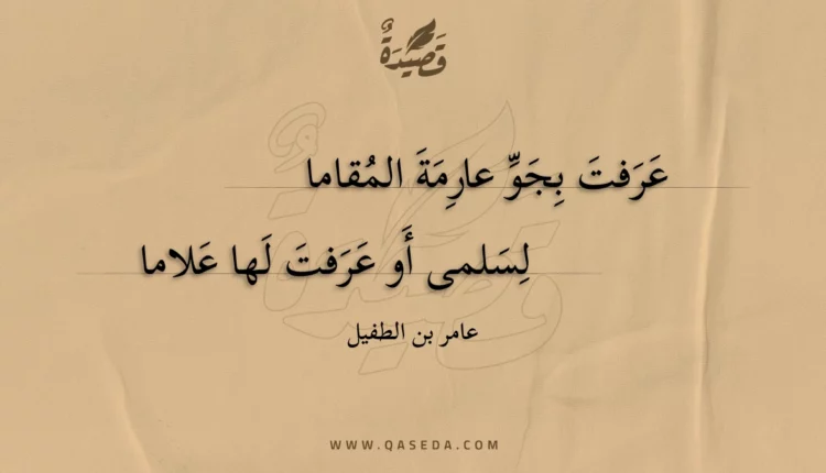 قصيدة عرفت بجو عارمة المقاما