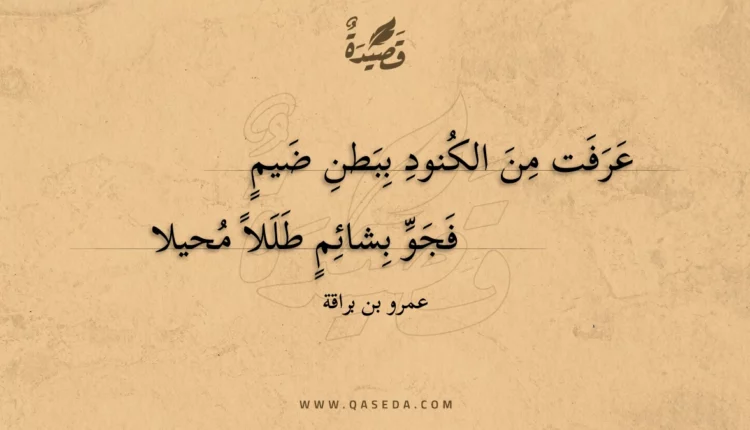 قصيدة عرفت من الكنود ببطن ضيم