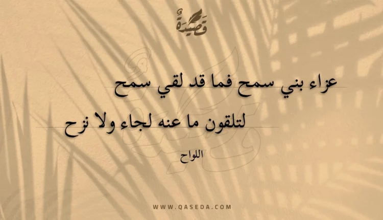 قصيدة عزاء بني سمح فما قد لقي سمح