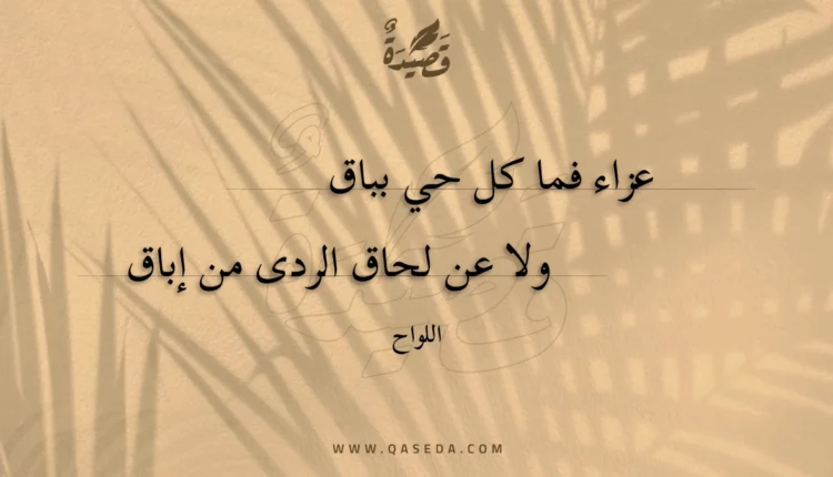 قصيدة عزاء فما كل حي بباق