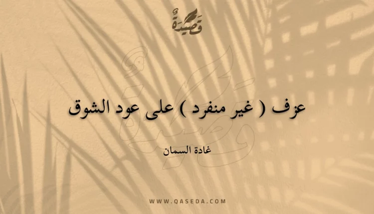 قصيدة عزف ( غير منفرد ) على عود الشوق