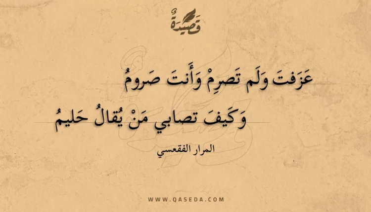 قصيدة عزفت ولم تصرم وأنت صروم