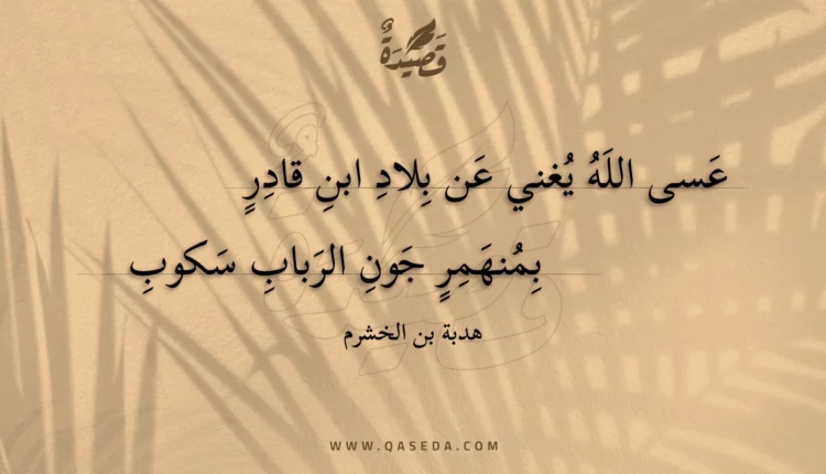 قصيدة عسى الله يغني عن بلاد ابن قادر