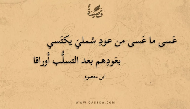 قصيدة عسى ما عسى من عود شملي يكتسي
