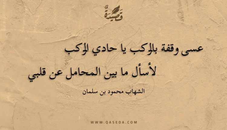 قصيدة عسى وقفة بالركب يا حادي الركب