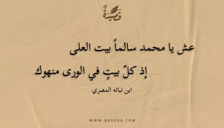 قصيدة عش يا محمد سالما بيت العلى