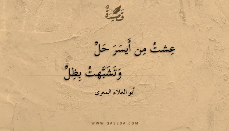 قصيدة عشت من أيسر حل