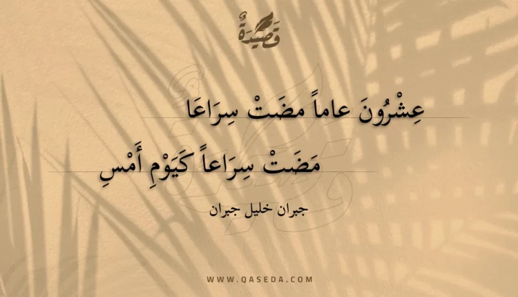 قصيدة عشرون عاما مضت سراعا