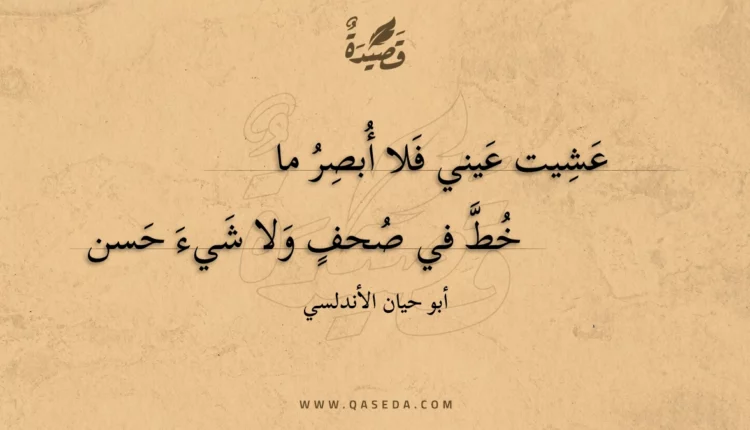 قصيدة عشيت عيني فلا أبصر ما