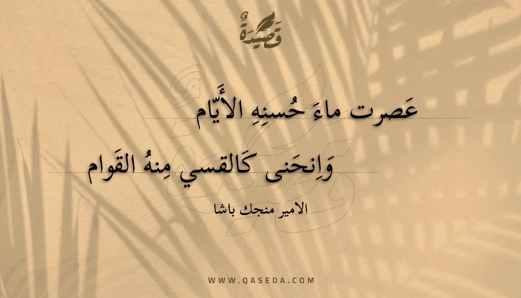 قصيدة عصرت ماء حسنه الأيام