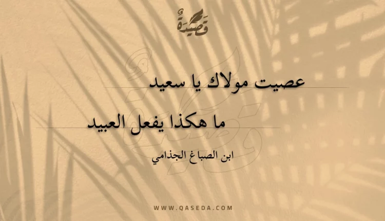 قصيدة عصيت مولاك يا سعيد